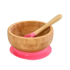 TURMINHA GUARÁ - TIGELA DE BAMBU COM VENTOSA ROSA - comprar online