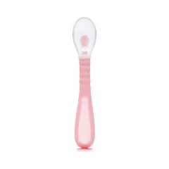 BUBA - COLHER FLEXÍVEL EM SILICONE COM VENTOSA - ROSA