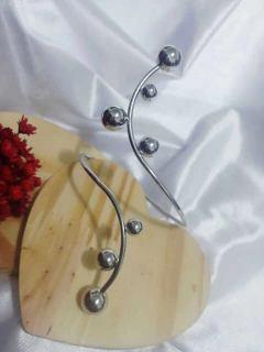 Imagem do Pulseira Pazu Folheada Modelo Espiral com Design de Bola