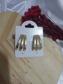 Brinco Argola Tripla 3 Aros Dourado Bijuteria Elegante - comprar online