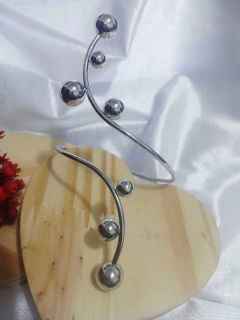 Imagem do Pulseira Pazu Folheada Modelo Espiral com Design de Bola