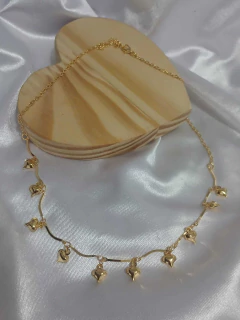 Imagem do Gargantilha Corações Folheado Delicada e Romântica Biju