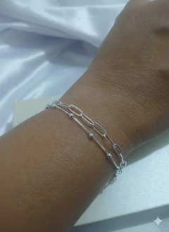Imagem do Pulseira Dupla Folheada Prata 925 – Elegante