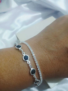 Pulseira Dupla Folheada Prata 925 – Elegante - comprar online