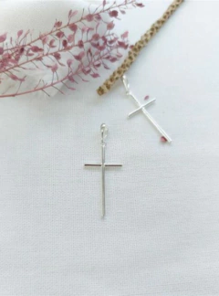 Pingente de prata 925 Cruz palito