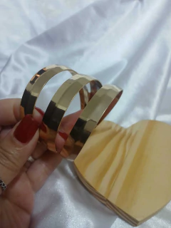 Bracelete De Metal 3 Arcos Dourado Bijuteria Elegante E Mo - Deusa da Moda