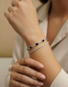 Pulseira Dupla Folheada Prata 925 – Elegante