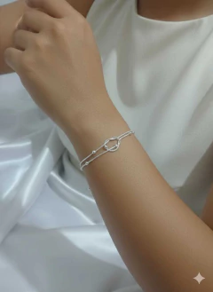 Pulseira Dupla Folheada Prata 925 – Elegante