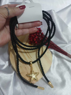 Colar Estrela do Mar com Cordão Acetinado Bijuteria - Deusa da Moda