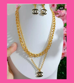 Kit brinco e colar chanel - loja online