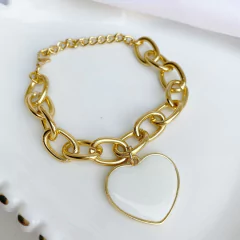 Pulseira correntaria coração