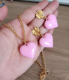 Conjunto colar coração - comprar online