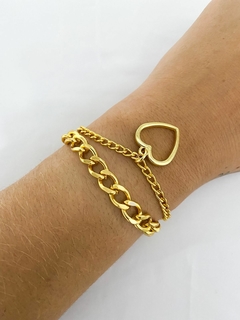 Pulseira Dupla com coração
