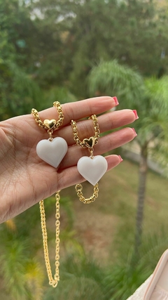Conjunto coração color branco