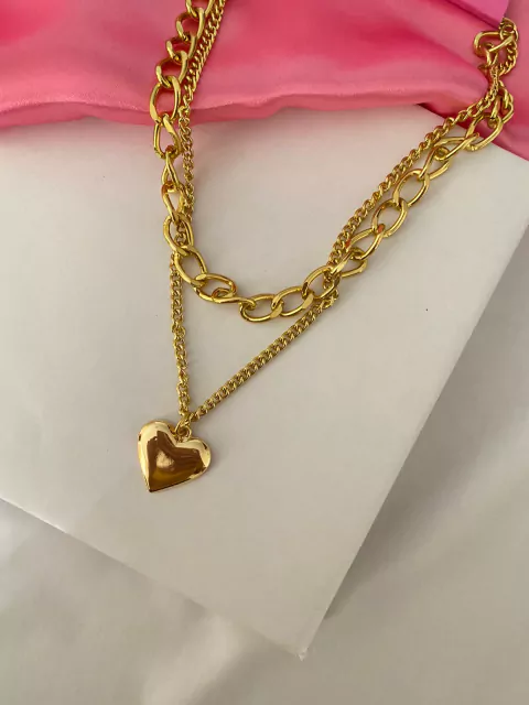 Colar coração duplo