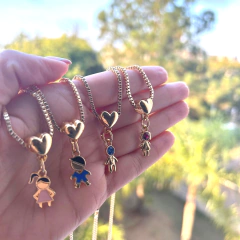 Colar filhos coração delicado