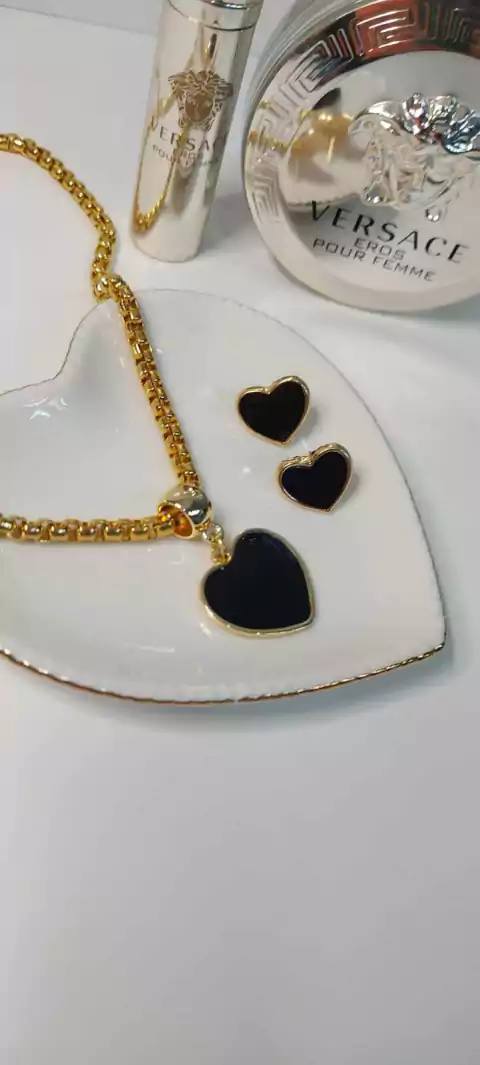 Conjunto Colar + brinco heart