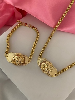 Conjunto versace folheado a ouro