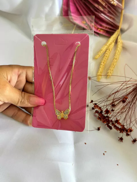 Colar borboleta brilho