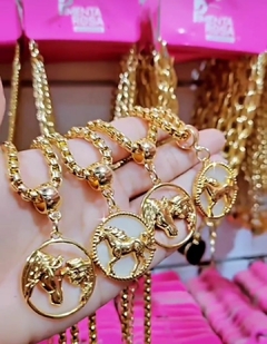 colar cavalo verniz Itáliano veneziana