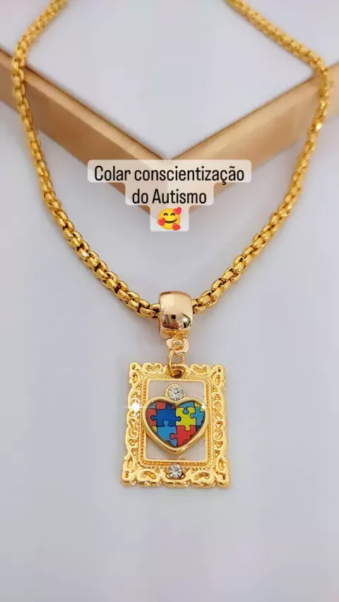 Colar coração apoio ao autismo
