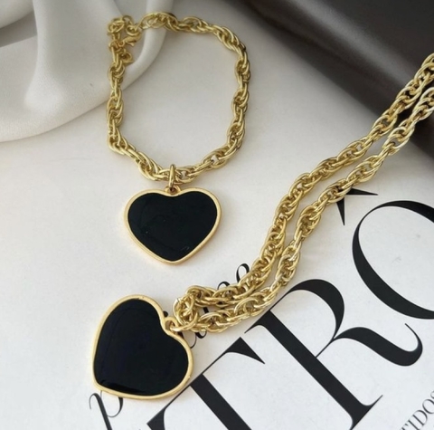 Conjunto heart black