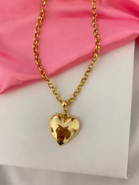Colar coração dourado