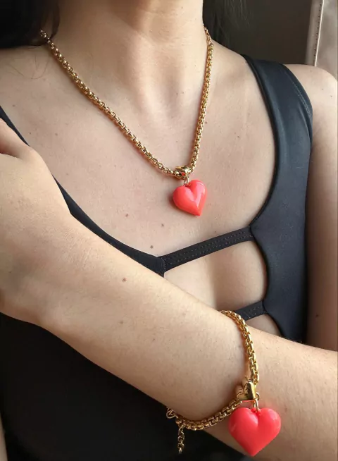 Conjunto coração color vermelho