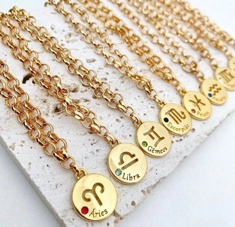 Colar signos strass