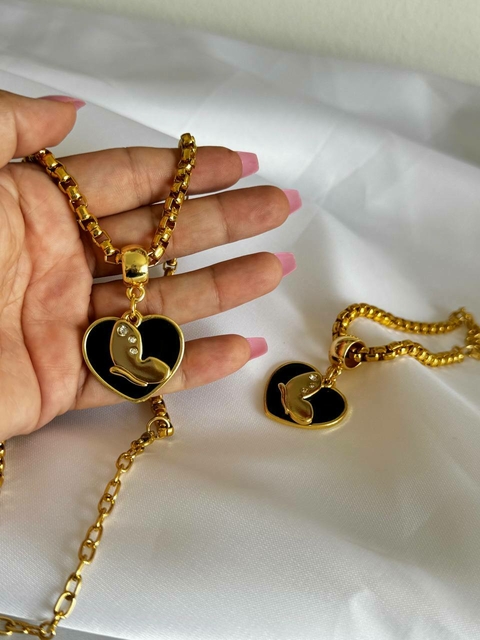 Conjunto borboleta preto