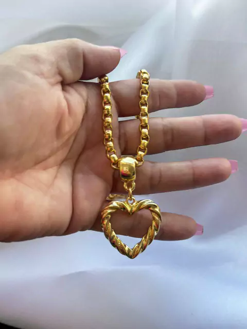 Colar coração espiral