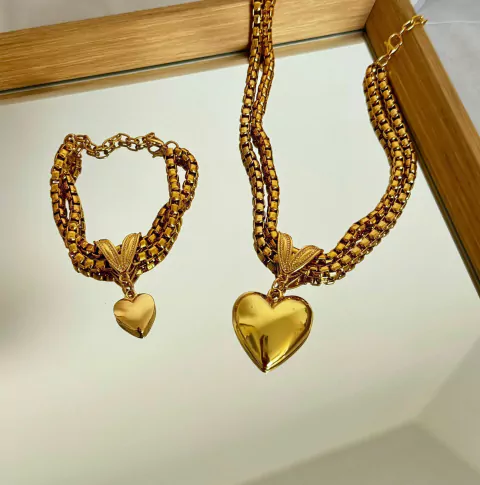 Conjunto coração luxo