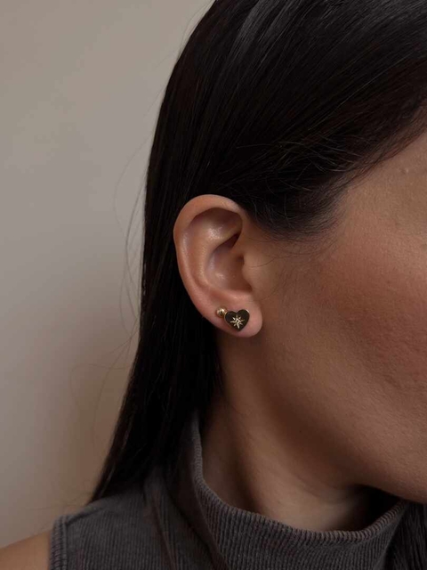 BRINCO CORAÇÃO ESTRELA BELEM OURO