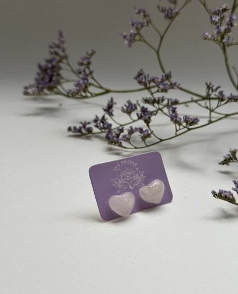 BRINCO CORAÇÃO QUARTZO ROSA - comprar online