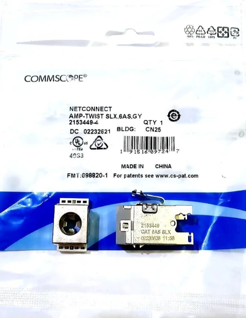 AMP-TWIST SLX 6AS JACK SHLD T568A/B NO DUST COVER GRAY
