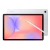 Tablet Samsung Galaxy S10 Lite color plateado con pantalla encendida y lápiz táctil blanco | PC Hard Store Argentina