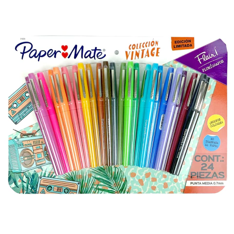 Plumígrafos Paper Mate Flair Colección Vintage x 24 u.