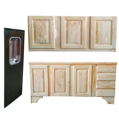 bajo mesada 140 + alacena + mesada de fibra - comprar online