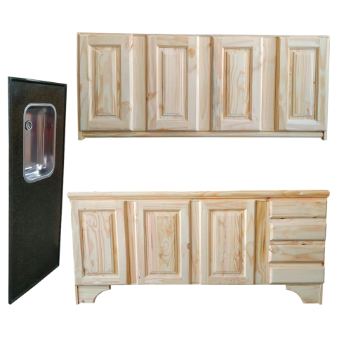 bajo mesada 160 + alacena + mesada de fibra - comprar online