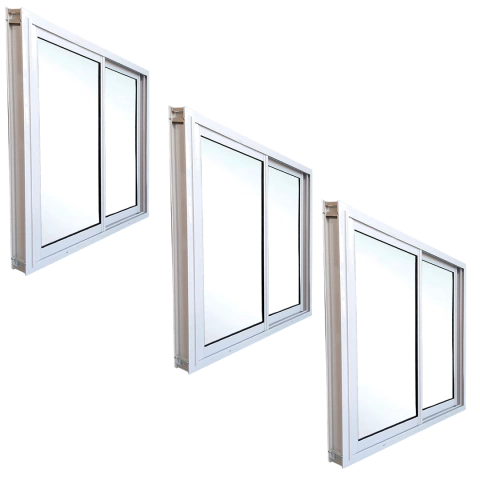 3 x ventana corrediza simple vidrio entero 100x100 - comprar online
