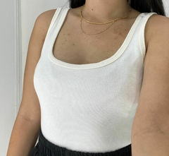 Regata decote quadrado off white