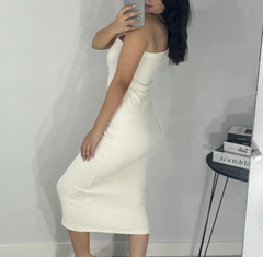 Vestido um ombro off white - comprar online