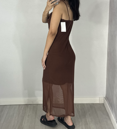 Vestido tule marrom - comprar online
