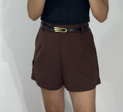 Shorts alfaiataria c/ cinto MARROM - comprar online
