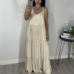 Vestido Frida bege