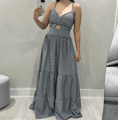 Vestido Mandy preto (listrado)