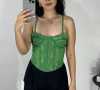 Corset rendado verde
