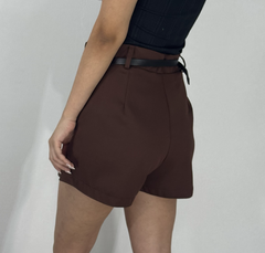 Shorts alfaiataria c/ cinto preto - loja online
