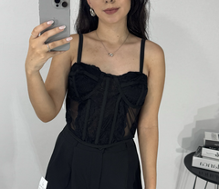 Corset rendado preto