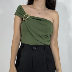 Body Detalhes organico verde militar